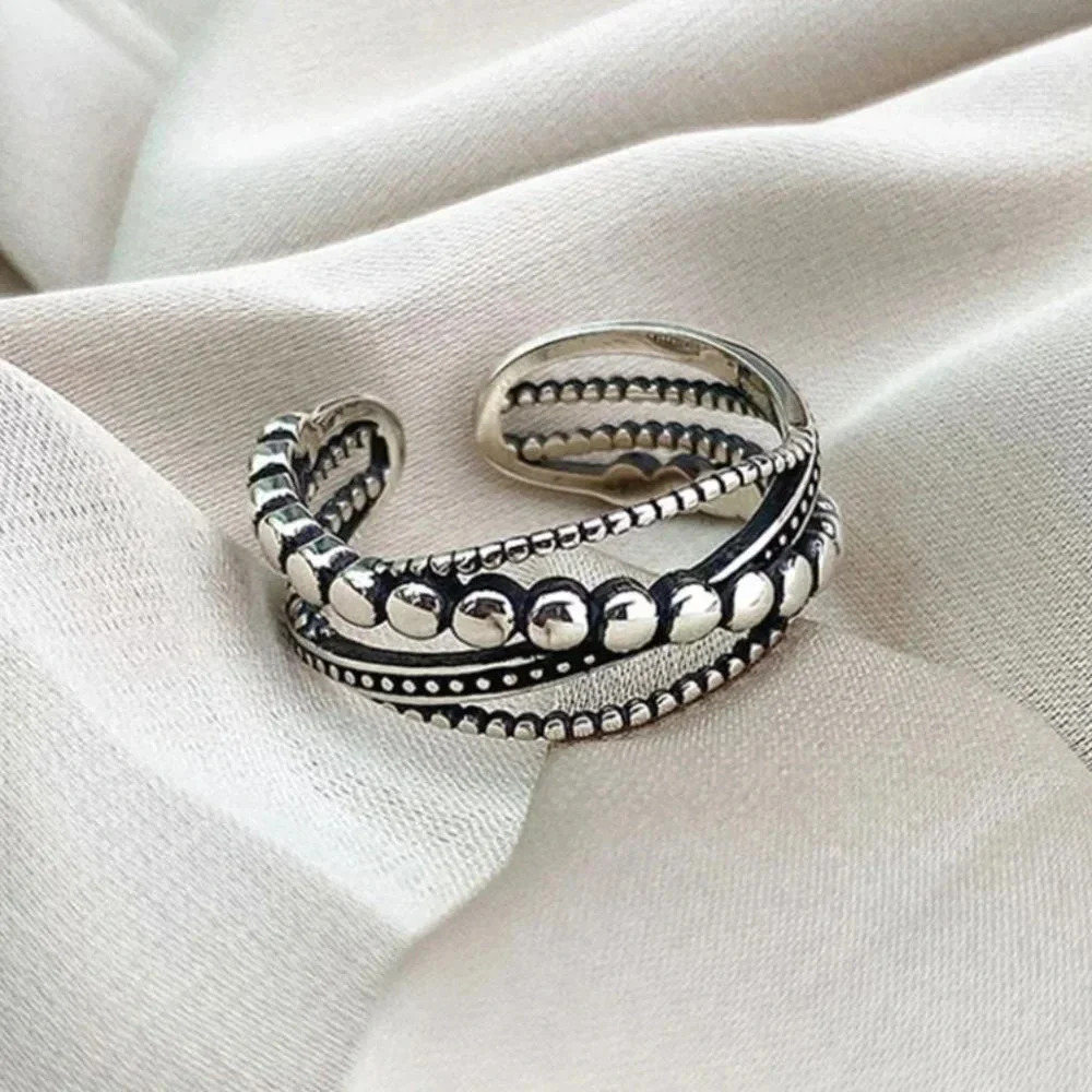 Minimalist 925 Sterling Silver Criss Cross Layer Ring Dainty Stackable Ring Band - Picture 2 of 5